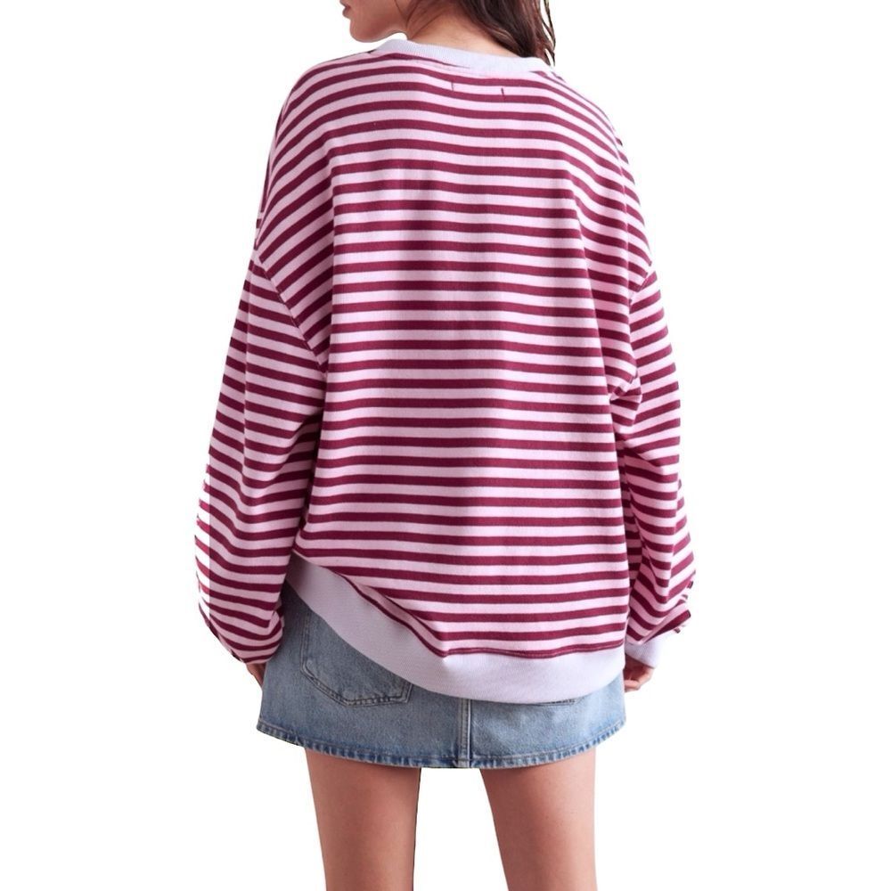 Free People We The Free Classic Striped Crewneck Sweatshirt - Picture 9 of 12